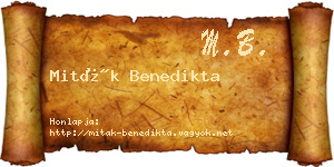 Miták Benedikta névjegykártya